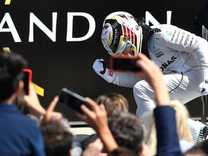 Hamilton, este domingo, tras imponerse en Silverstone.