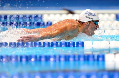 Phelps, durante la final de los 200m mariposa.