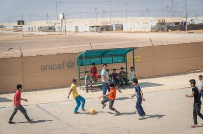 Uno de los campos de refugiados de UNICEF en Azraq, Jordania. (Foto: UNICEF)