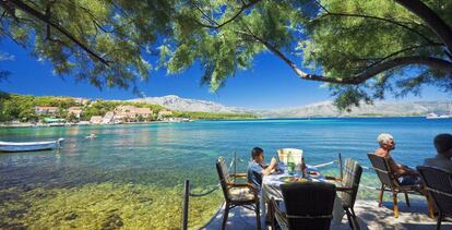 Restaurante en Lumbarda, en la isla de Korčula (Croacia).