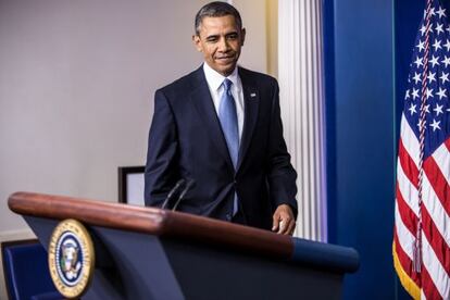 Obama, en la conferencia de prensa posterior al pacto que evitó el abismo fiscal.