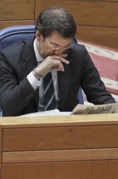Feijóo, ayer en el Pleno del Parlamento.