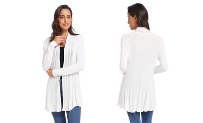 chaqueta larga mujer, cardigan mujer largo, chaqueta larga, chaqueta punto larga, chaqueta punto larga mujer, cardigan largo, cardigan negro largo, cardigan abierto mujer