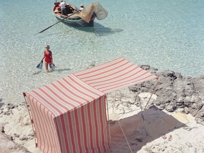 Marietine Birnie, en el Blue Lagoon de Malta en 1959.