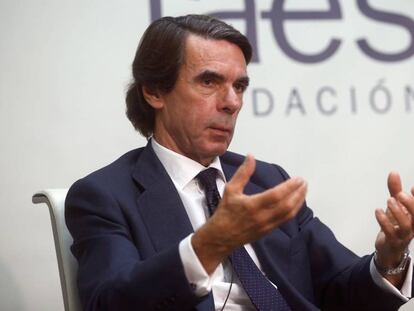 El expresidente del Gobierno José María Aznar en Madrid, el pasado 18 de noviembre. 