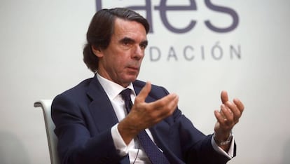 El expresidente del Gobierno José María Aznar en Madrid, el pasado 18 de noviembre. 