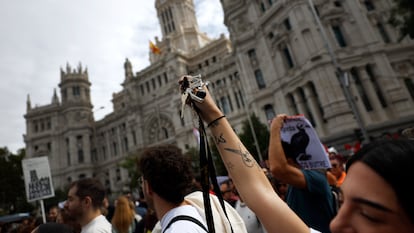 Manifestación en favor del derecho a la vivienda en Madrid.