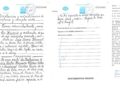 Documento de herencia y compra-venta, Francisco Franco.
