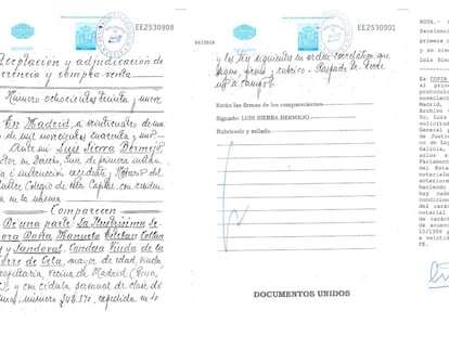 Documento de herencia y compra-venta, Francisco Franco.