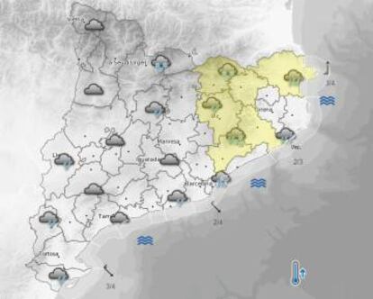 Previsió del Meteocat per diumenge.