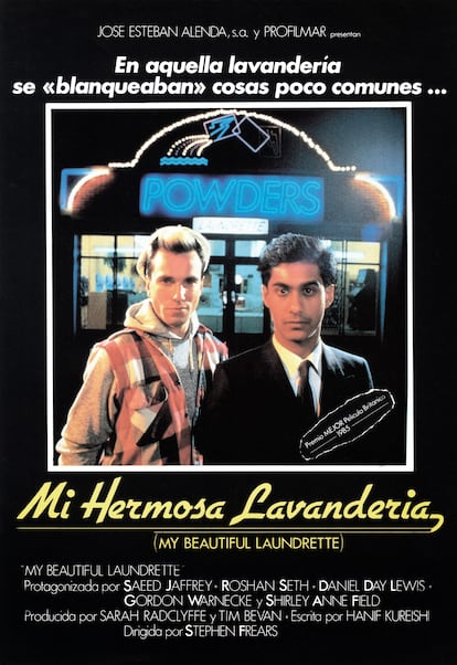 Póster original español de 'Mi hermosa lavandería' (1985).