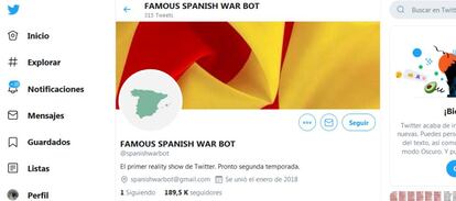 Spanish War Bot: Cuenta de Twitter que enfrenta a 314 famosos españoles.