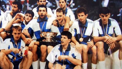 Petrovic, con la selección yugoslava campeona del mundo en 1990