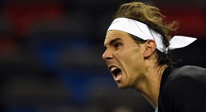 Nadal, durante el partido frente a Raonic.