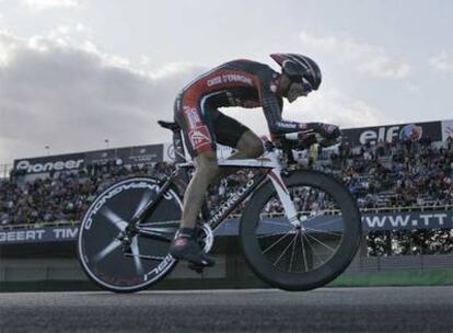 Alejandro Valverde, en la contrarreloj de Assen.