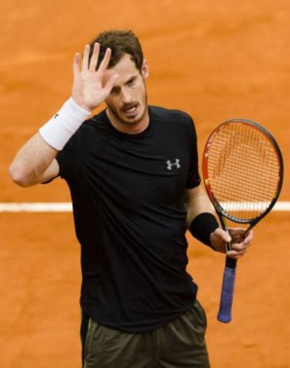 Andy Murray, tras finalizar su partido de madrugada.