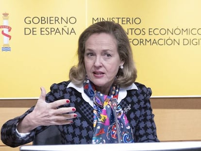 La vicepresidenta primera económica, Nadia Calviño.