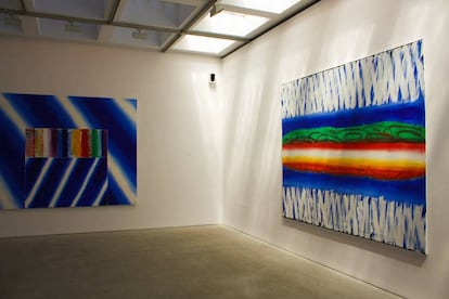 Obras de Navarro Baldeweg, expuestas en la madrileña galería Marlborough.