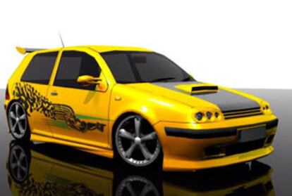 Un de los coches modificados del juego &#39;Juiced&#39;, que saldrá a la venta este otoño para PlayStation2, Xbox y PC.