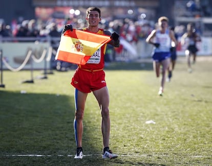 Mechaal, tras terminar segundo el Europeo de cross.