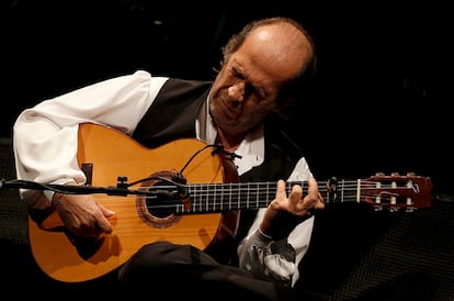 Paco de Lucía during a concert at the Teatro Real in Madrid in 2010.