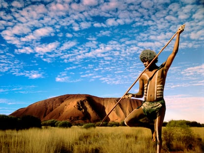 Cazador aborigen en Australia.