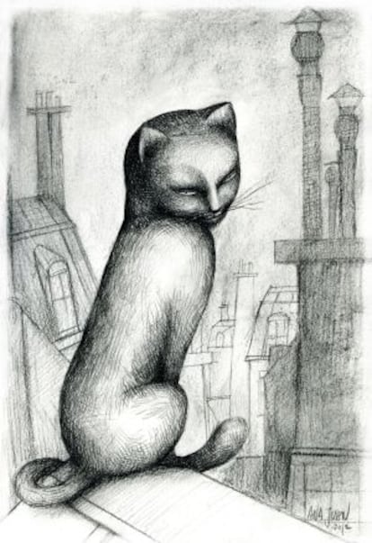 Ilustraci&oacute;n para &#039;El paraiso de los gatos y otros cuentos gatunos&#039;.