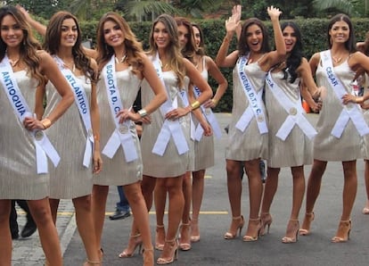 Algunas de las concursantes de Señorita Colombia.