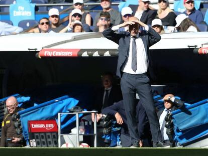 Zidane, durante el partido del Madrid ante el Villarreal.