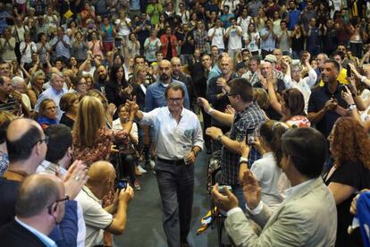 Artur Mas, ayer, en un mitin en Girona.