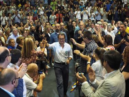 Artur Mas, ayer, en un mitin en Girona. 