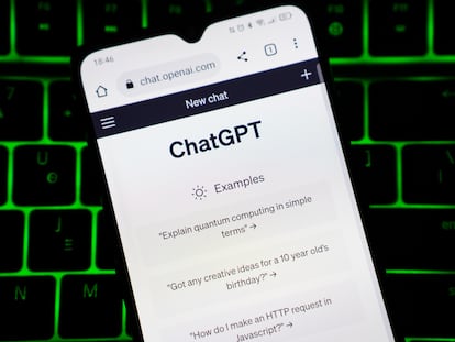 ChatGPT on a mobile device.