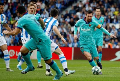 Messi, durante el partido ante la Real Sociedad.