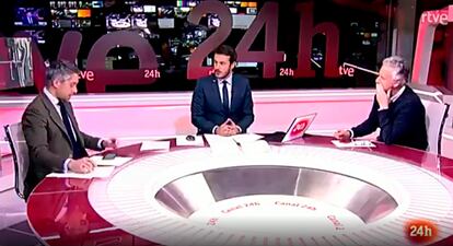 Carlos Franganillo, Diego Losada y Lorenzo Milá analizan la situación en EE UU en el canal 24 Horas.
