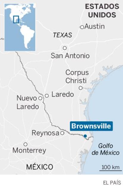 Map of Mexico US border pointing out Brownsville's location