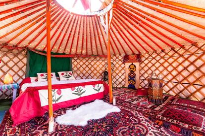 This traditional Mongolian yurt has been imported and rebuilt inside an organic farm in Colmenar, a village in the Montes de Málaga National Park. The yurt experience includes access to a saltwater swimming pool and views over the surrounding almond and olive groves.