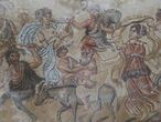 Cortejo Dionisiaco compuesto por centauros, músicos, sátiros en un mosaico del Tricliniun de la villa romana de Noheda (Cuenca).
