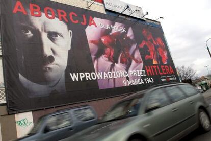 Cartel de una campaña contra el aborto en Polonia.