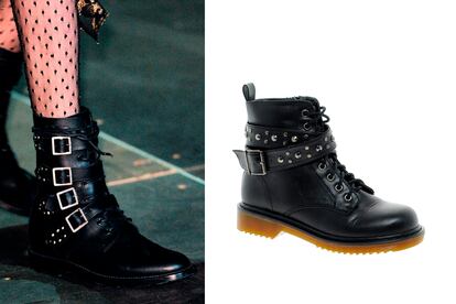 Slimane calzó a sus modelos con botas militares plagadas de hebillas con aplicaciones metálicas que ya podéis encontrar en Asos por 63,62 euros.