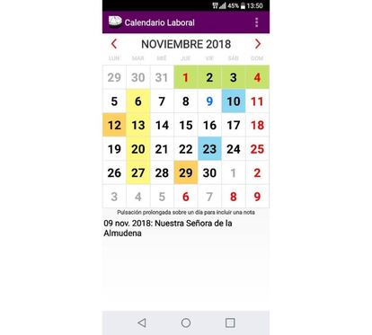 En este calendario podemos comprobar las fiestas autonómicas y provinciales de toda España