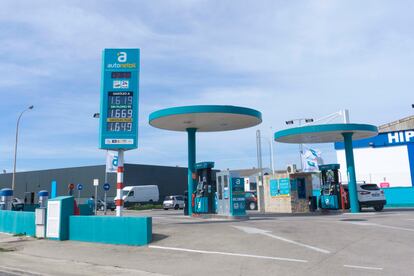 Una gasolinera automática, este martes en Maó (Menorca).