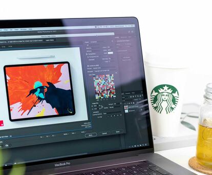 Uso de Photoshop en un ordenador portátil