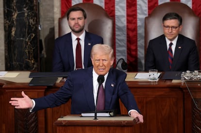 Donald Trump durante su discurso ante el Congreso de Estados Unidos, en Washington, el 4 de marzo de 2025.