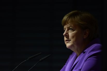 La canciller alemana, Angela Merkel, en un acto en Berlín el 29 de abril.