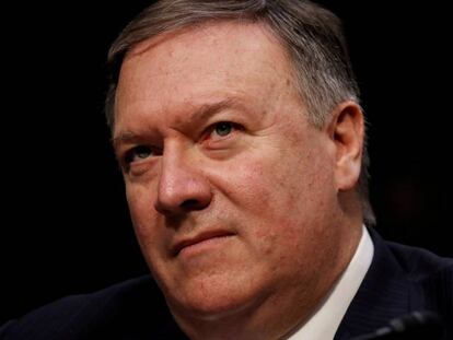 El secretario de Estado, Mike Pompeo, en una rueda de prensa el 26 de marzo.