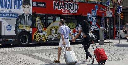 Turistas en el centro de Madrid. 