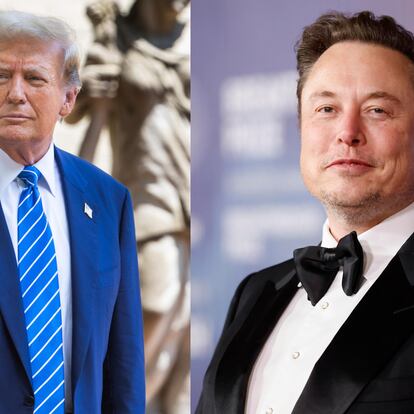 Donald Trump (l) and Elon Musk.