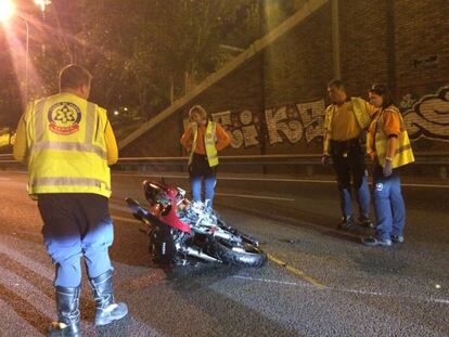 Accidente mortal de moto esta noche en Madrid.