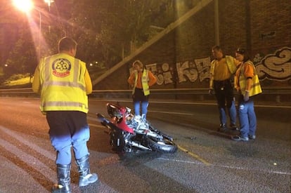 Accidente mortal de moto esta noche en Madrid.