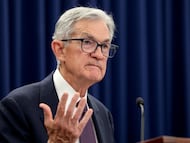 El presidente de la Reserva Federal (Fed), Jerome Powell, durante una rueda de prensa.